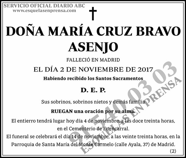 María Cruz Bravo Asenjo